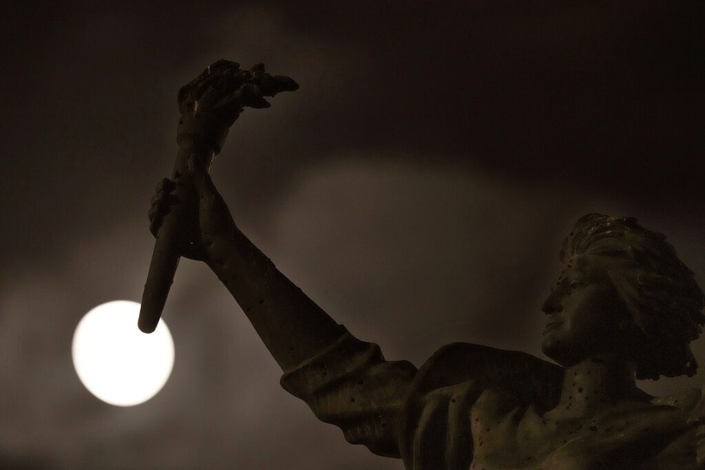 APTOPIX Lebanon Supermoon
